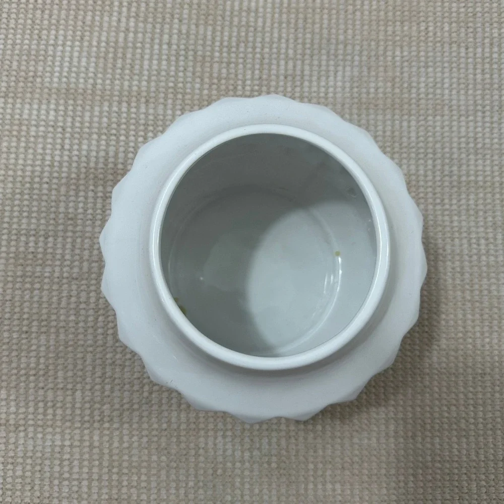 Loom + Forge Gloss White Geometric Textured Ceramic Vase 6in Modern